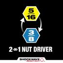 Shockwave Impact Duty Magnetic Nut Driver, 5/16, 3/8" Drive, Steel 