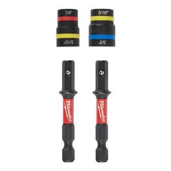 2Pc Shockwave Impact Duty Quik-Clear 2-In-1 Magnetic Nut Driver Set