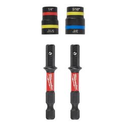 2Pc Shockwave Impact Duty Quik-Clear 2-In-1 Magnetic Nut Driver Set