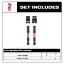 2Pc Shockwave Impact Duty Quik-Clear 2-In-1 Magnetic Nut Driver Set 
