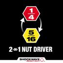 SHOCKWAVE IMPACT DUTY 1/4 AND 5/16 X 2-1/4 QUIK-CLEAR 2-IN-1 MAGNETIC NUT DRIVER BULK 25 