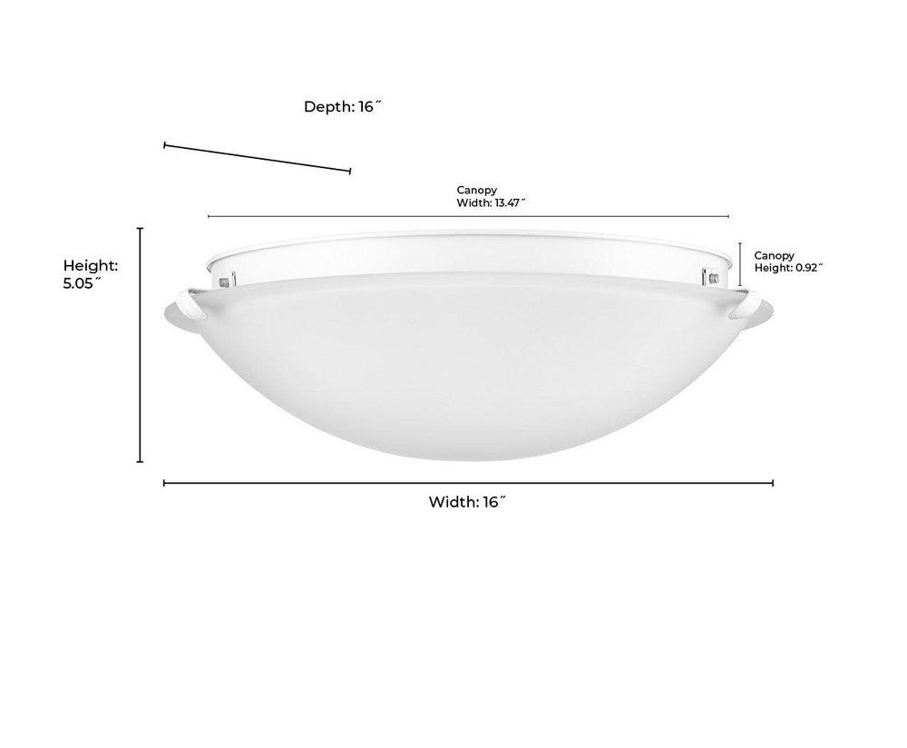 2-Light Flush Mount Ceiling Light in Matte White 