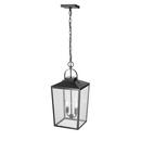 2-Light Outdoor Hanging Lantern in Powder Coated Black 