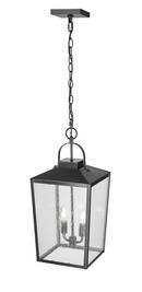 2-Light Outdoor Hanging Lantern in Powder Coated Black 
