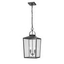 2-Light Outdoor Hanging Lantern in Powder Coated Black 