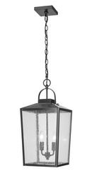 2-Light Outdoor Hanging Lantern in Powder Coated Black 