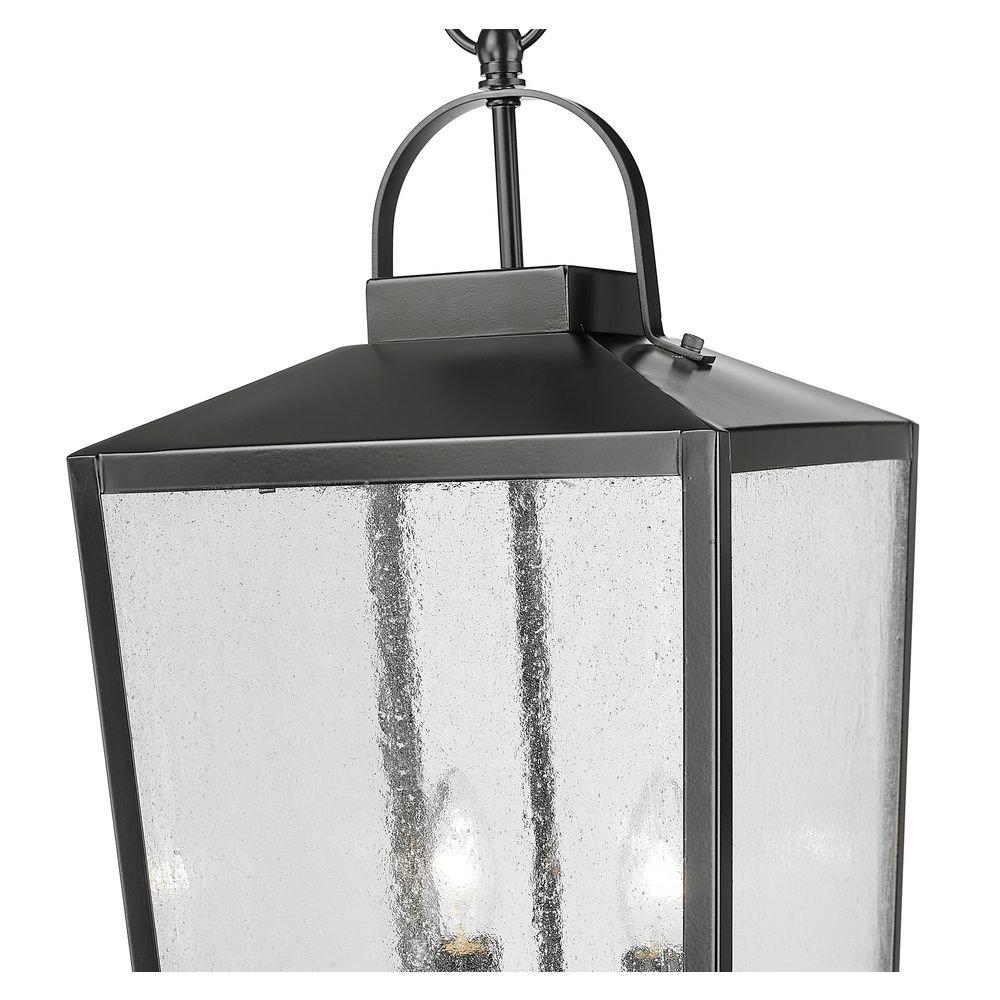 2-Light Outdoor Hanging Lantern in Powder Coated Black 