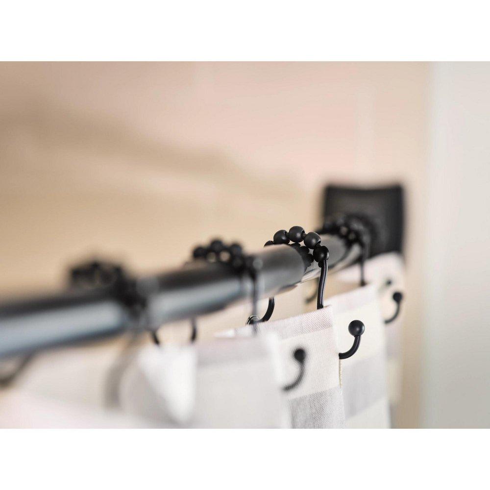 MATTE BLACK ADJUSTABLE CURVED SHOWER ROD 