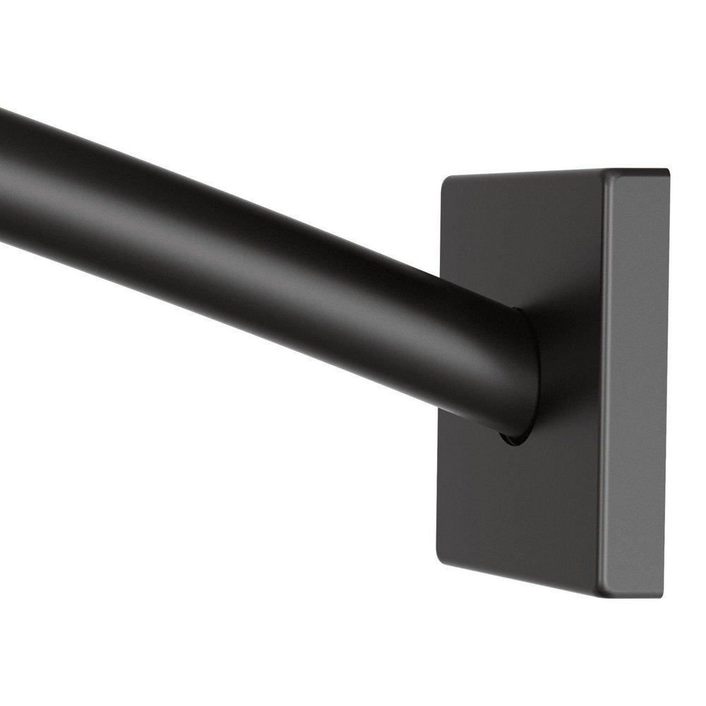 MATTE BLACK ADJUSTABLE CURVED SHOWER ROD 
