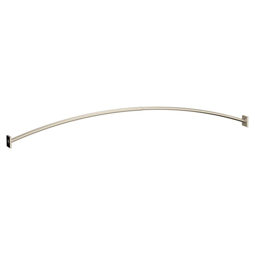 BRUSHED NICKEL ADJUSTABLE CURVED SHOWER ROD 