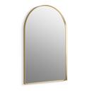 KOHLER Moderne Brushed Gold 24 in. Flat Edge Arched Framed Mirror in Moderne Brushed Gold 