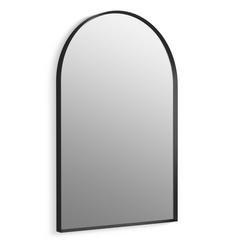 1-3/8 x 24 in. Flat Edge Arched Framed Mirror in Matte Black