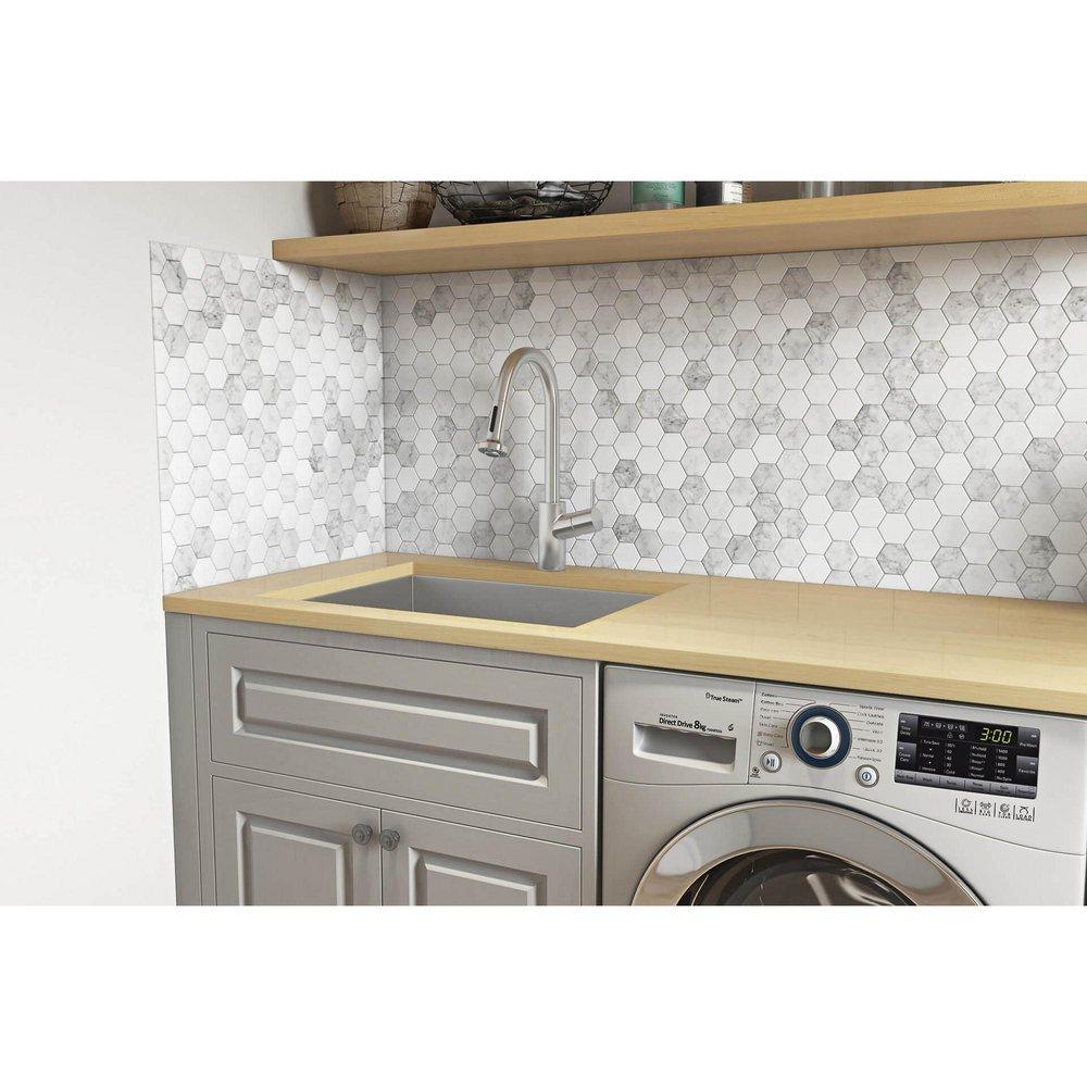 21 in. Undermount Stainless Steel Single Bowl Laundry Sink 