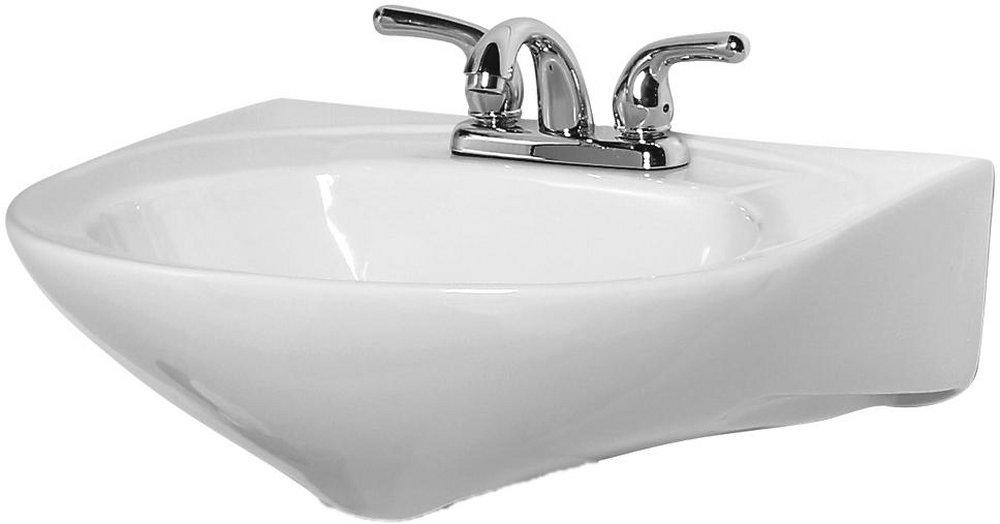 Briggs Plumbing Products White Pedestal Lavatory Sink with 4 in. Centerset Faucet 