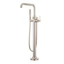 Single Handle Floor Mount Filler with Hand Shower in Polished Nickel (Trim Only)