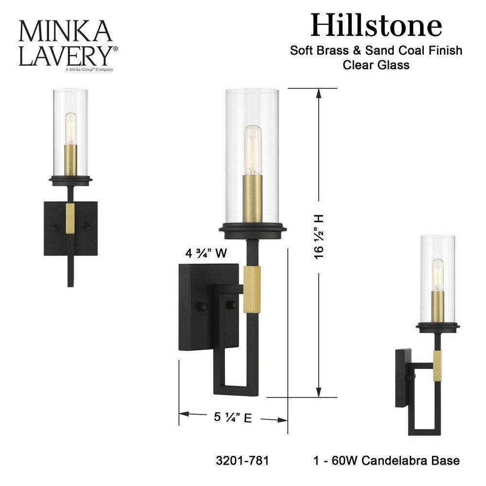 1-Light Wall Sconce in Sand Coal/Soft Brass 