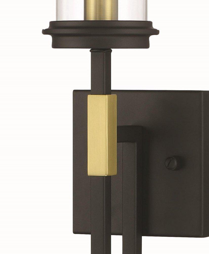 1-Light Wall Sconce in Sand Coal/Soft Brass 