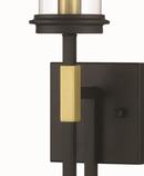 1-Light Wall Sconce in Sand Coal/Soft Brass 
