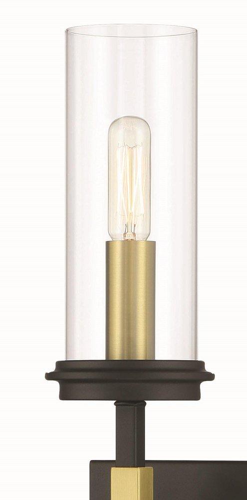 1-Light Wall Sconce in Sand Coal/Soft Brass 