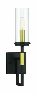 1-Light Wall Sconce in Sand Coal/Soft Brass 