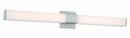 36 in. Wide Adjustable CCT LED Bath Bar with White Rectangular Shade in Brushed Nickel