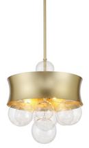 3-Light Pendant in Soft Gold/Gold Leaf