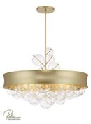 8-Light Pendant in Soft Gold/Gold Leaf