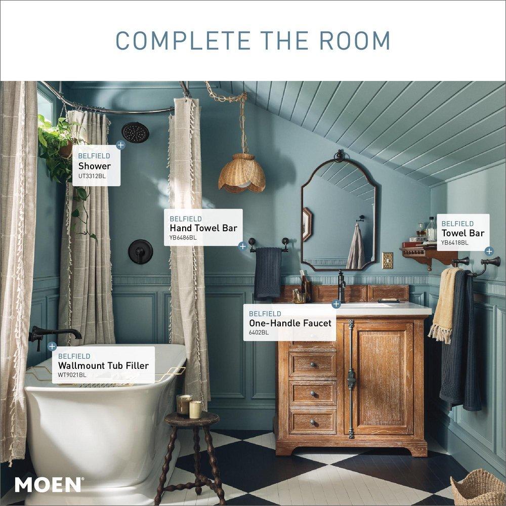 Moen Matte Black Single Handle Monoblock Bathroom Sink Faucet 