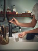 Moen Matte Black Single Handle Monoblock Bathroom Sink Faucet Lever Handle 