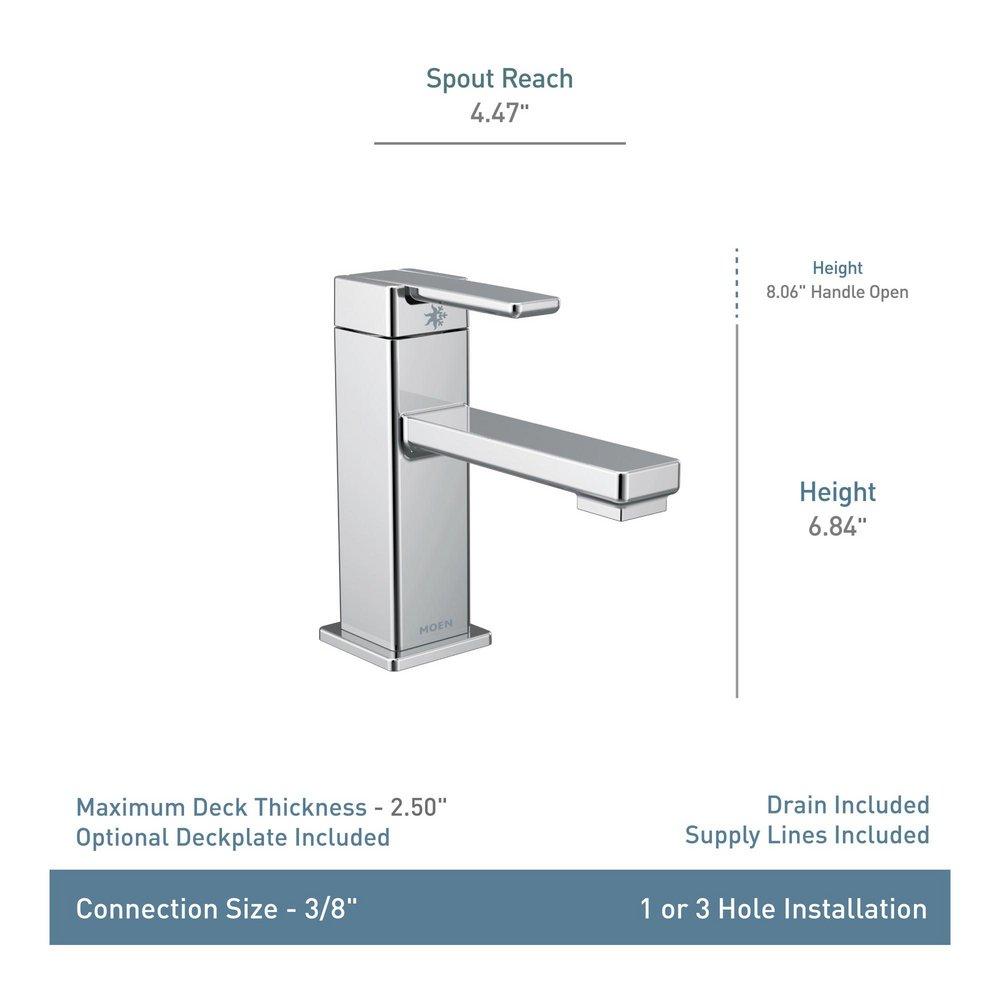 Moen Matte Black Single Handle Monoblock Bathroom Sink Faucet 