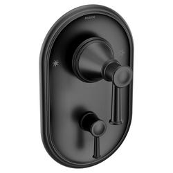 Two Handle Pressure Balancing Valve Trim in Matte Black