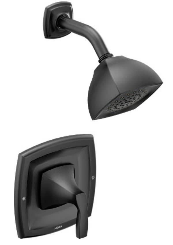 Moen Matte Black One Handle Single Function Shower Faucet (Trim Only) 