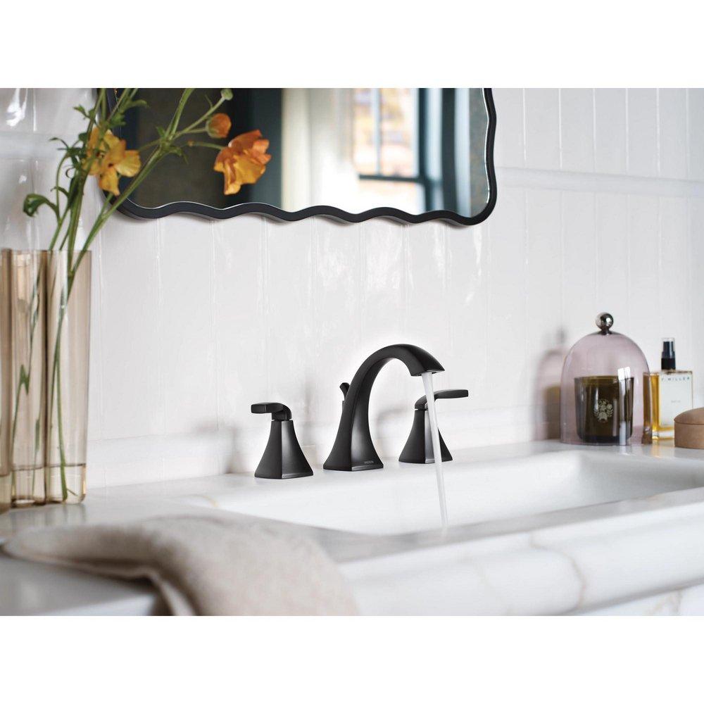 Moen Matte Black Two Handle Widespread Bathroom Sink Faucet 