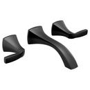 Two Handle Wall Mount Bathroom Sink Faucet in Matte Black