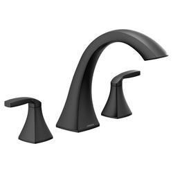 Two Handle Roman Tub Faucet in Matte Black (Trim Only)