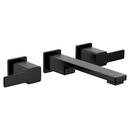 Two Handle Wall Mount Widespread Bathroom Sink Faucet in Matte Black