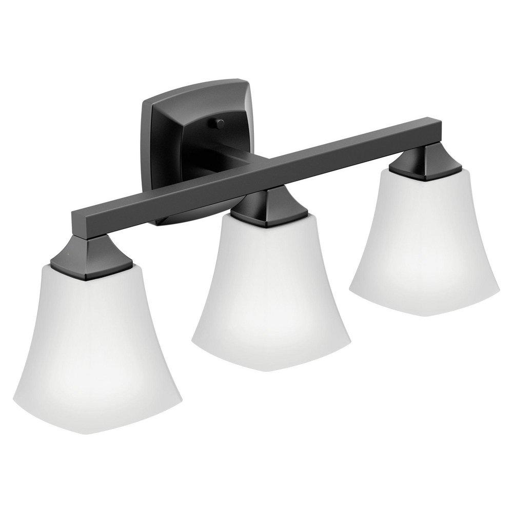 Moen Matte Black 100W 3-Light Medium E-26 Vanity Fixture 