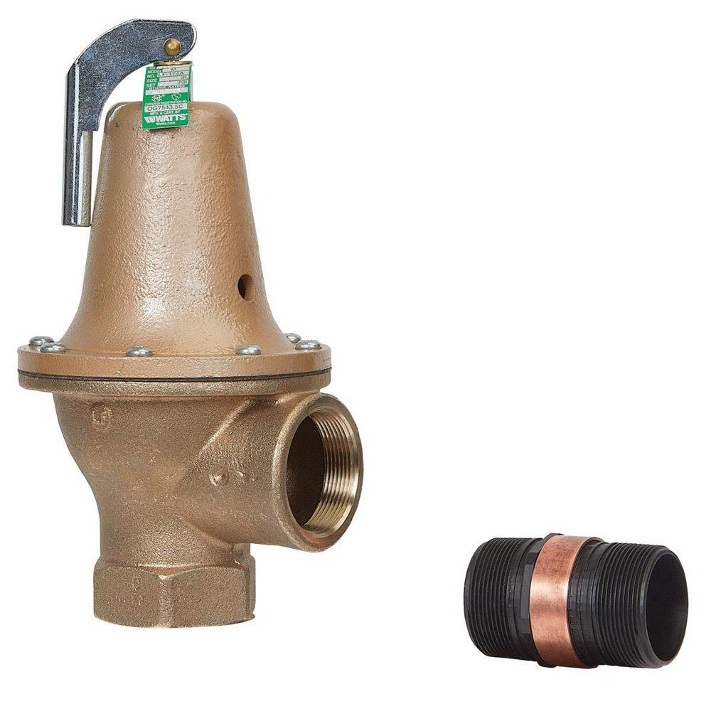 2 IN 174A BRONZE BOILER PRESSURE RELIEF VALVE 85 PSI DISCHARGE LINE FLOOD SENSOR INCLUDED 