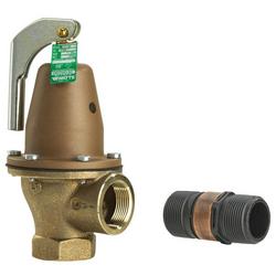 1 1/4 in 174a bronze boiler pressure relief valve 150 psi discharge line flood sensor included