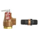 3/4 IN 374A IRON BOILER PRESSURE RELIEF VALVE 30 PSI  FORGED BRASS INLET DISCHARGE LINE FLOOD SENSOR INCLUDED