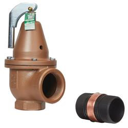 1 1/2 in 740 iron boiler pressure relief valve 50 psi expanded outlets discharge line flood sensor included
