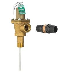 3/4 in lfll40xl-4 lead free automatic reseating temperature and pressure relief valve 75 psi 210 f 4 in coated thermostat discharge line flood sensor included