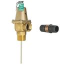 1 1/4 IN BRONZE AUTOMATIC RESEATING TEMPERATURE AND PRESSURE RELIEF VALVE 150 PSI 210 DEGREE F 8 IN SS THERMOSTAT DISCHARGE LINE FLOOD SENSOR INCLUDED
