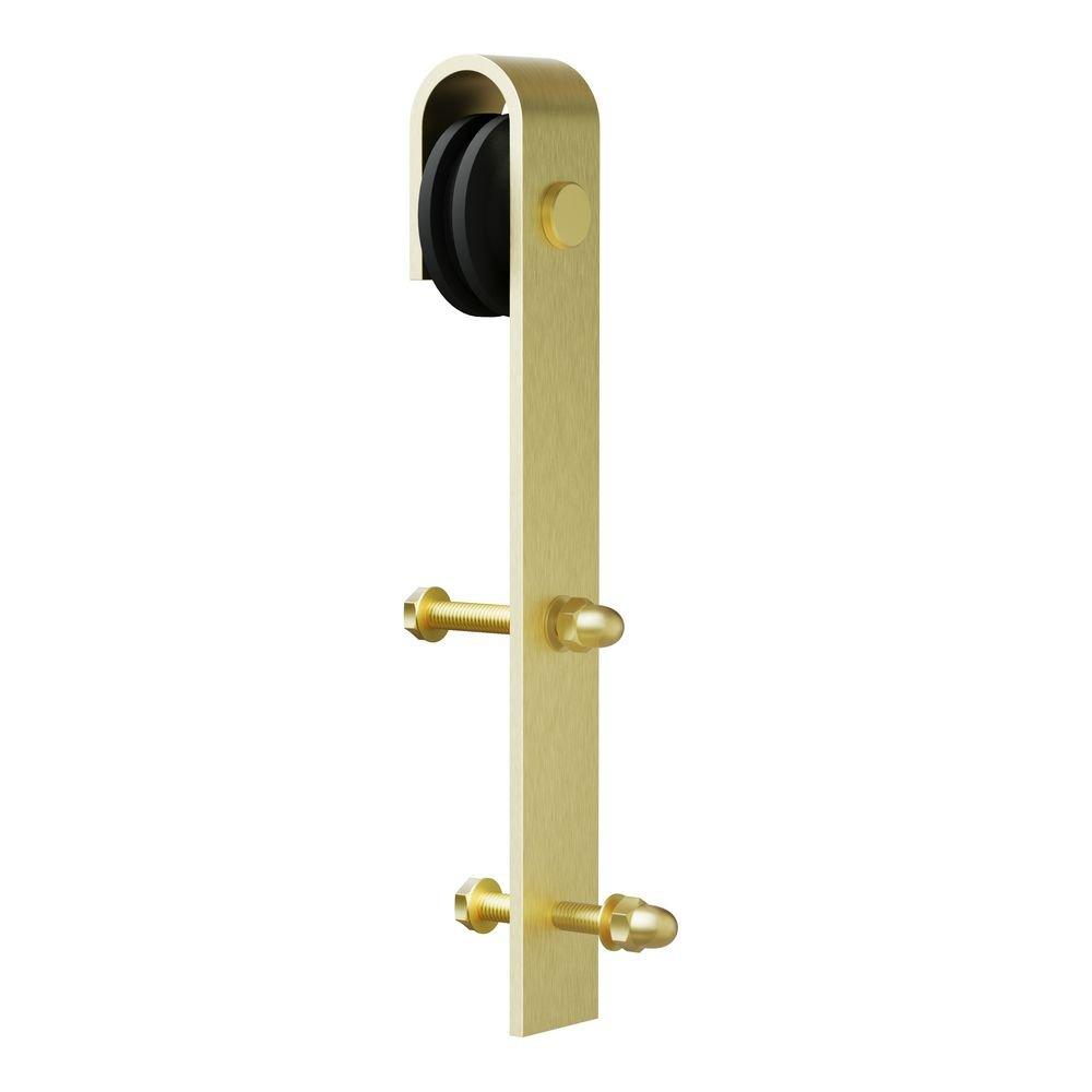 Signature Hardware Champagne Brass 120 in. 304 Stainless Steel Barn Door Bent Strap 