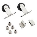 120 in. Top Mount Barn Door Hardware Kit in Satin Nickel 