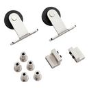 78 in. Top Mount Barn Door Hardware Kit in Satin Nickel 