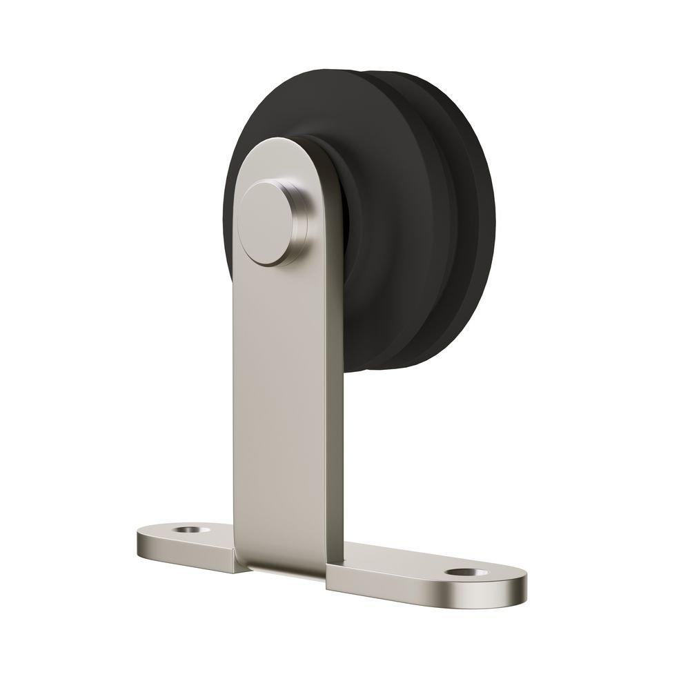 78 in. Top Mount Barn Door Hardware Kit in Satin Nickel 
