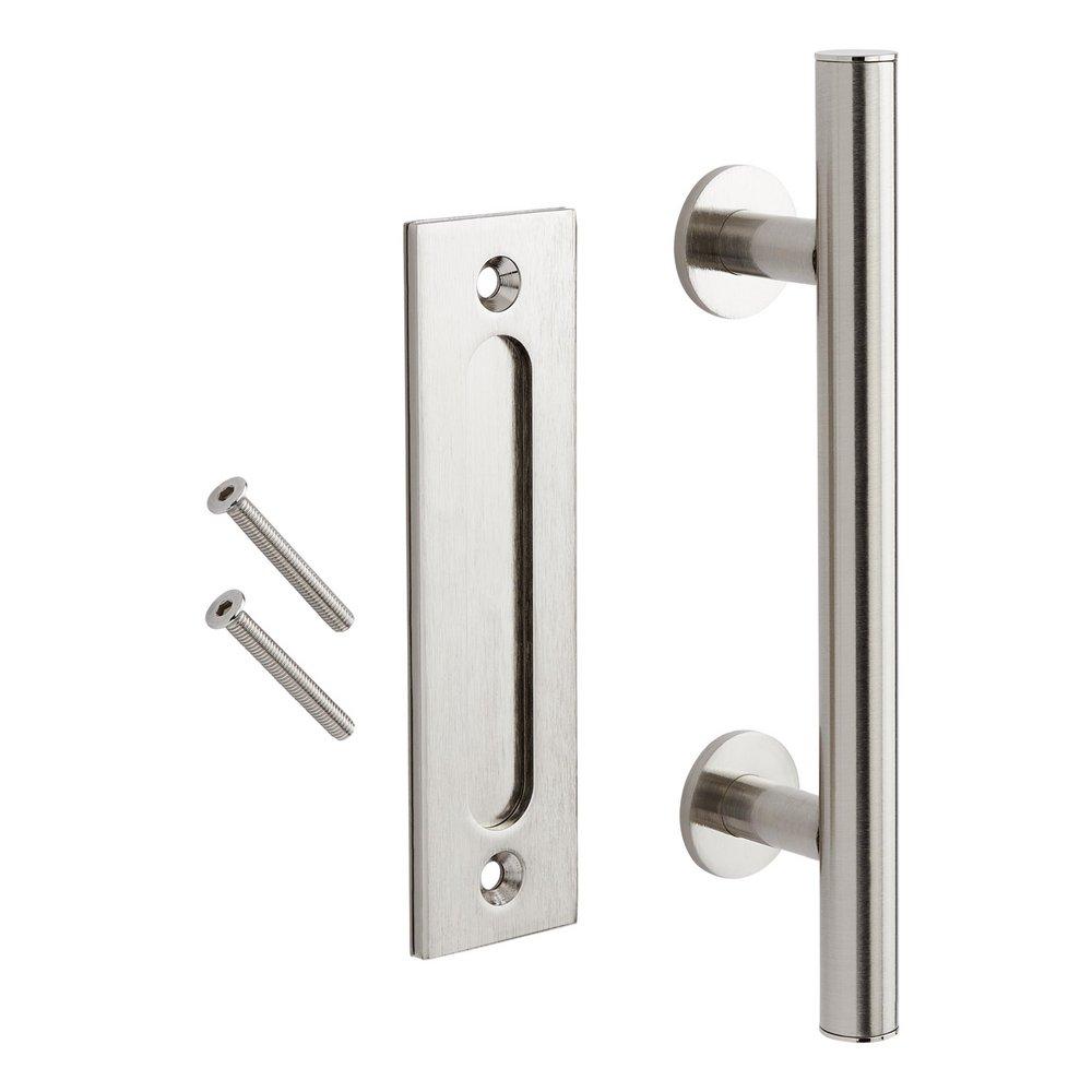 Barn Door Handle and Pull Set in Satin Nickel 