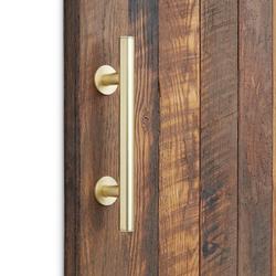 Barn Door Pull Handle in Champagne Brass