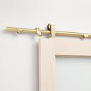78 in. Single Roller Top-Mount Barn Door Hardware Kit in Champagne Brass